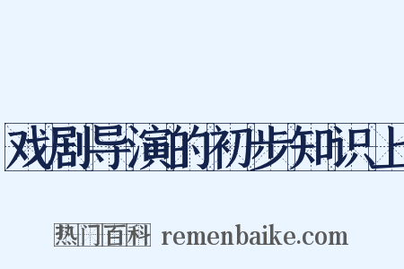 戏剧导演的初步知识上是什么意思的图片